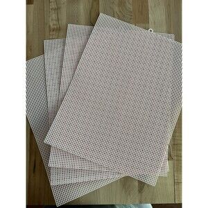 Plastic Canvas Sheets 7 Mesh Count 10.5" X 13.5" Pink - 4 in Total - New